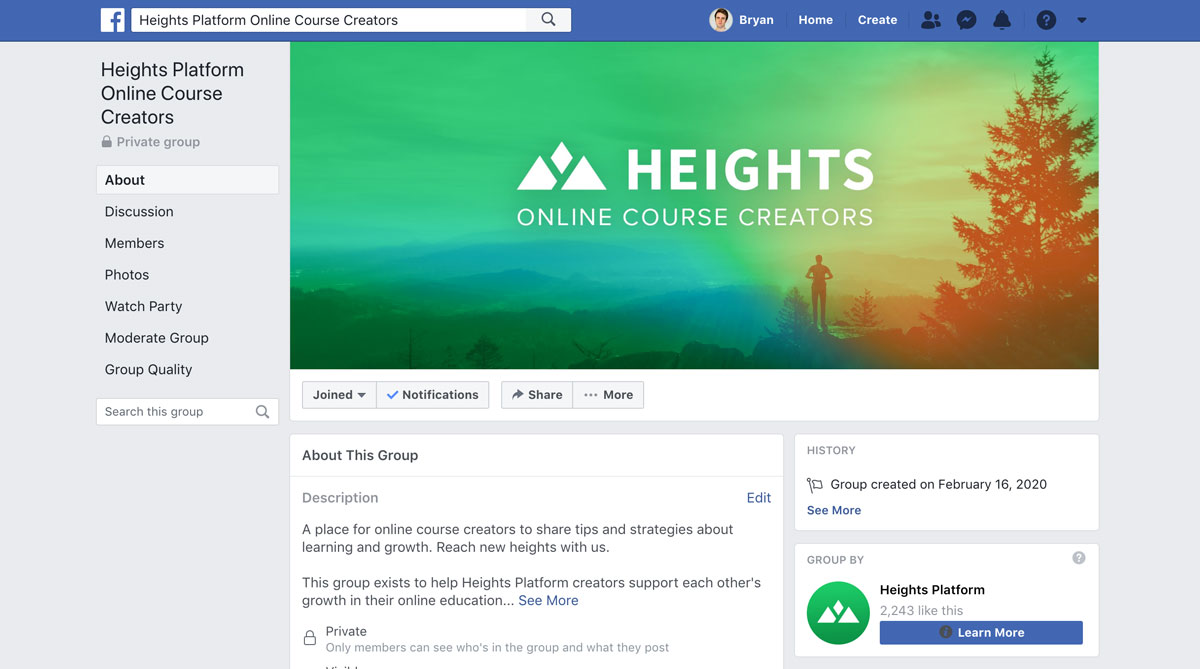 Heights Platform Facebook Group