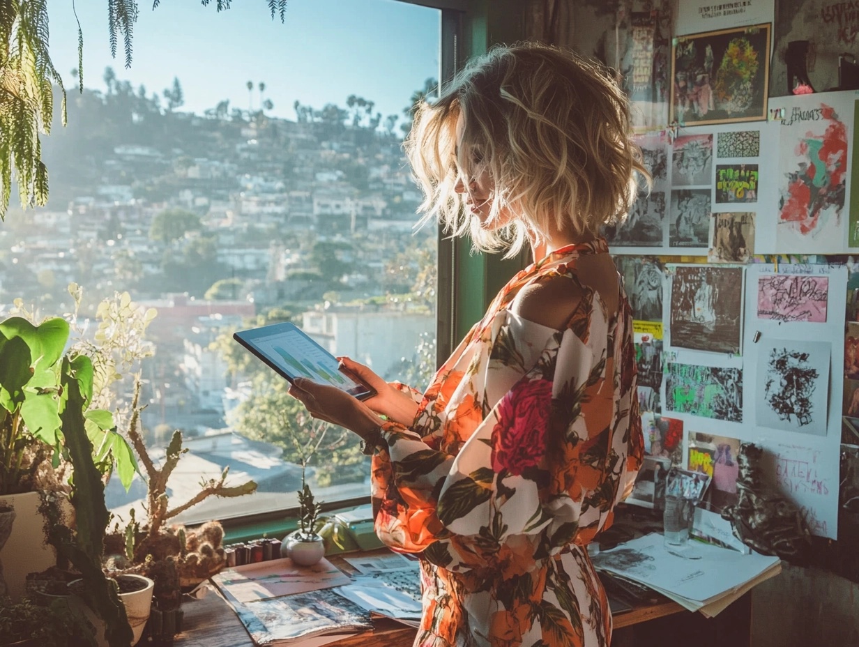Woman Reading Tablet