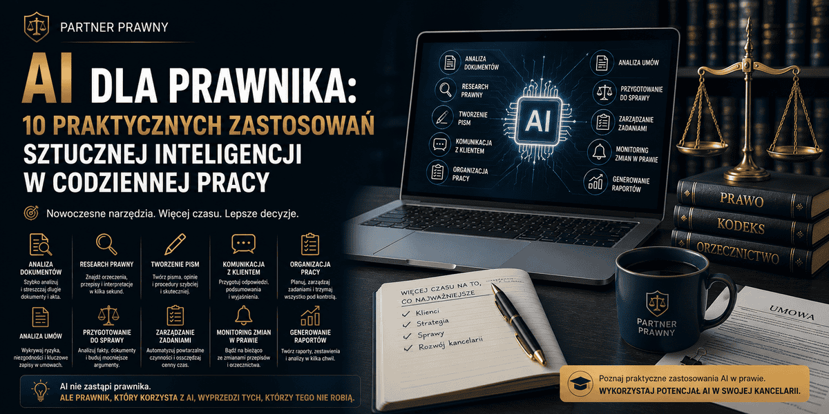 AI dla prawnika: 10 praktycznych zastosowań sztucznej inteligencji w codziennej pracy
