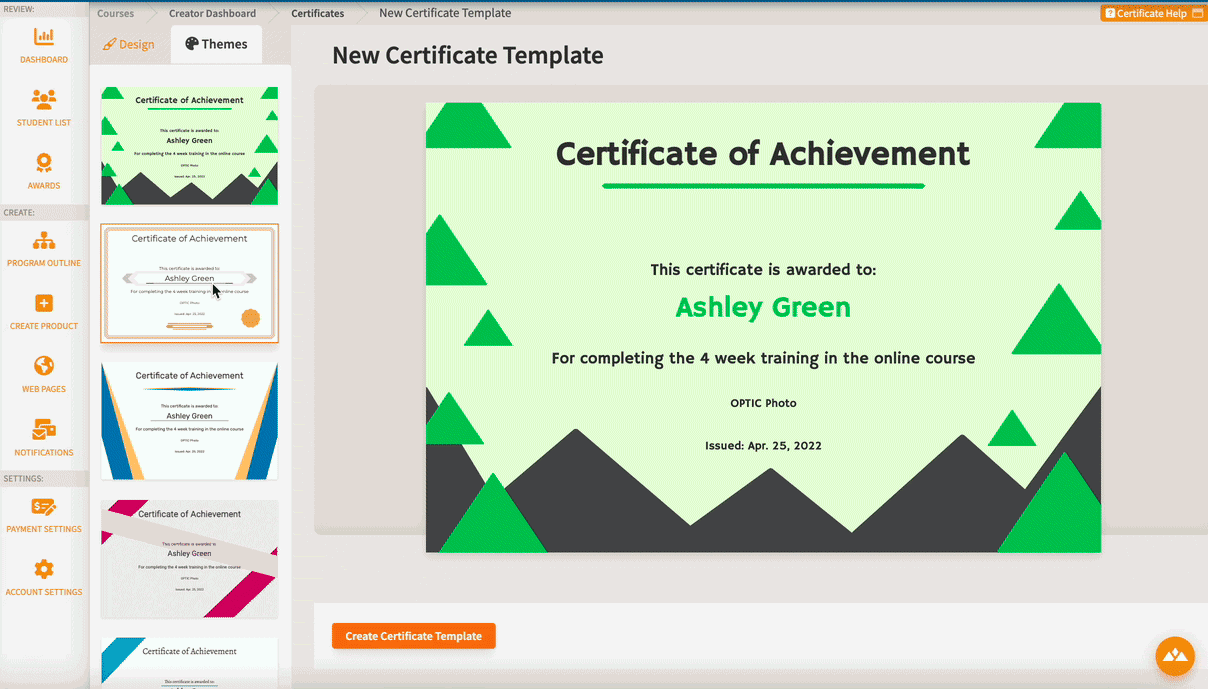 training completion certificate templates