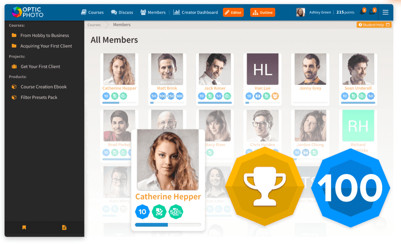 Heights Platform gamification badges