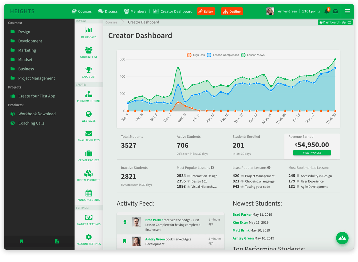 Heights Platform Course Builder Program Creator Dashboard