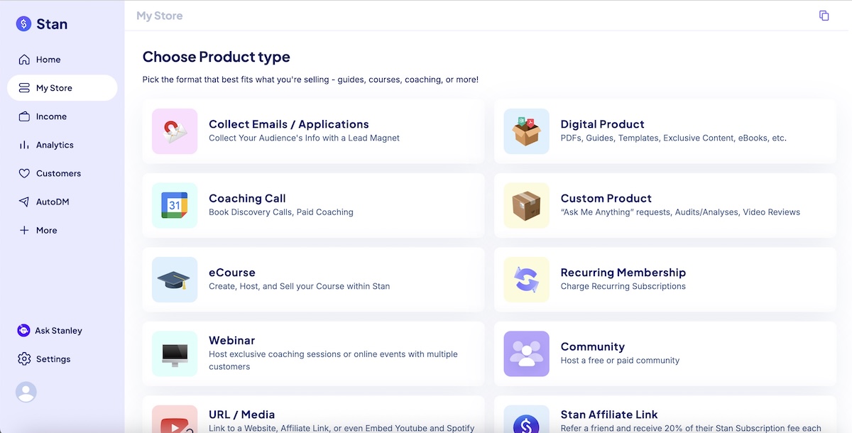 Stan Store products