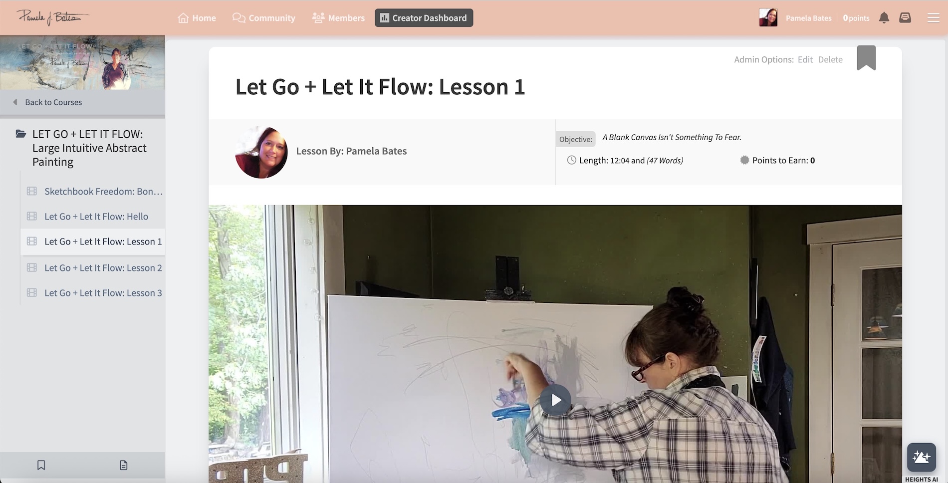 Pamela Bates Painting Course Screenshot