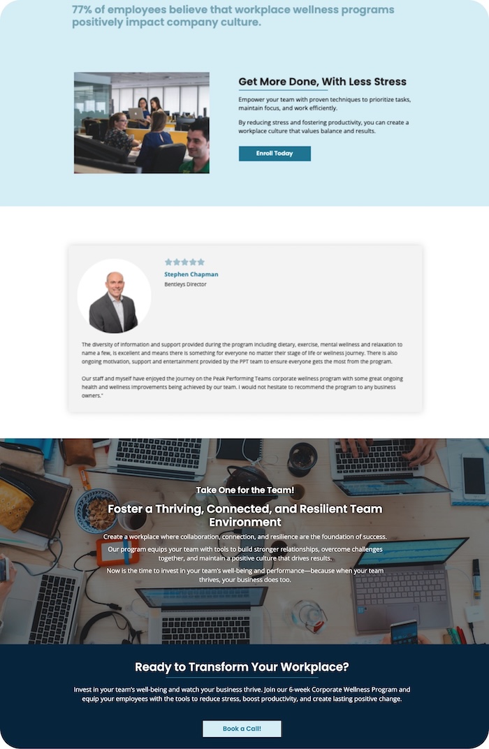 Website Example Employee Training