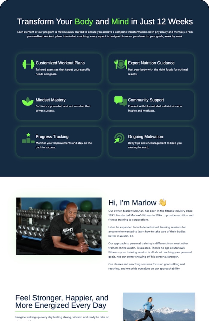 Website Example Fitness