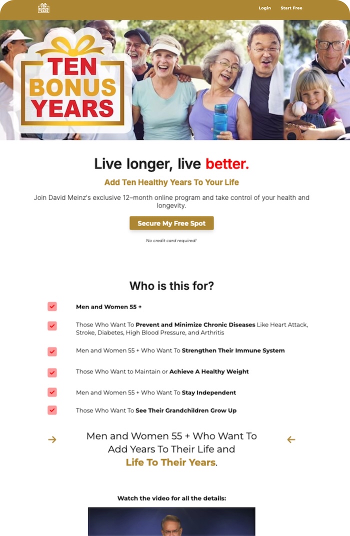 Website Example Longevity