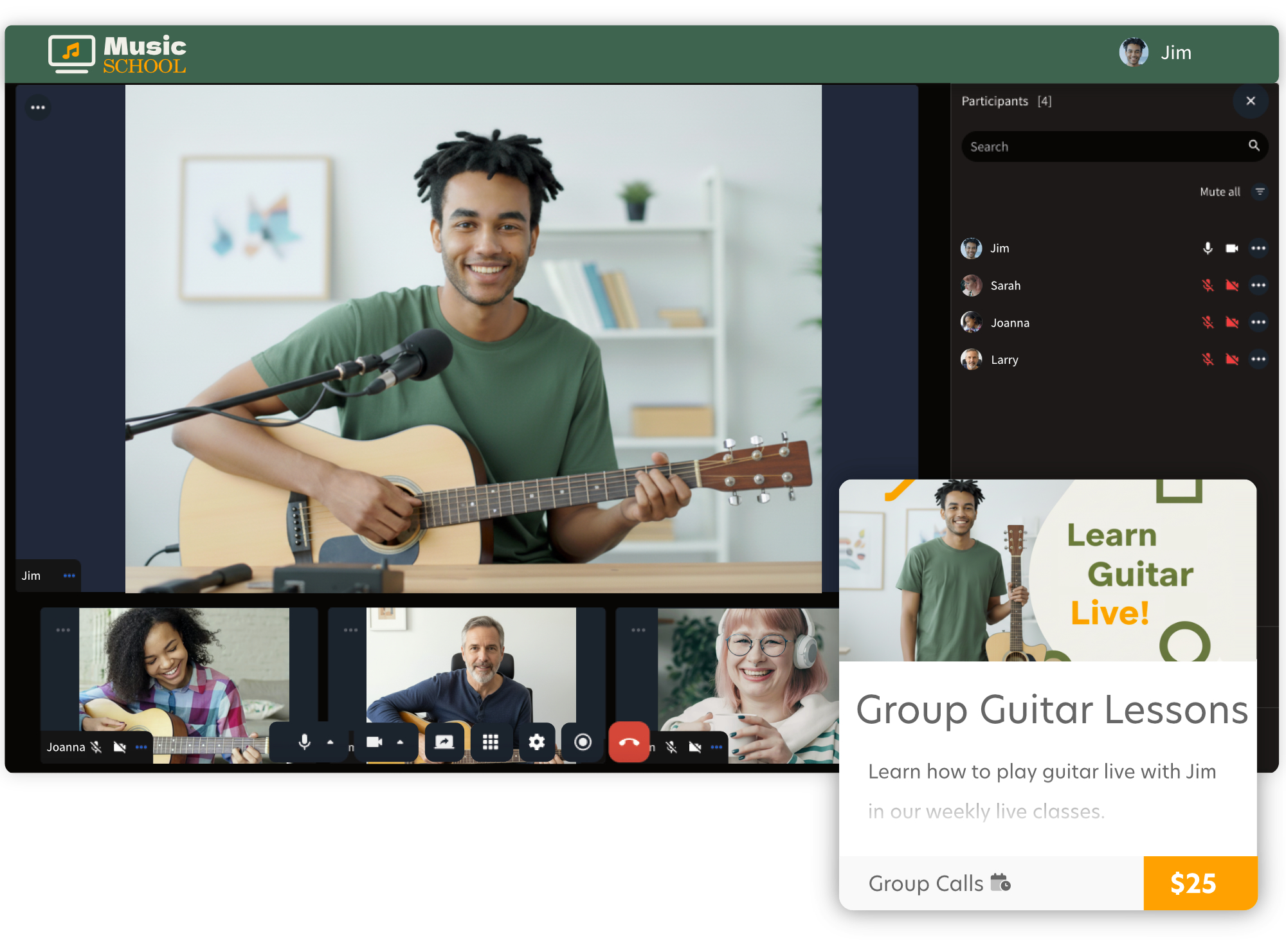 Branded private zoom interface image