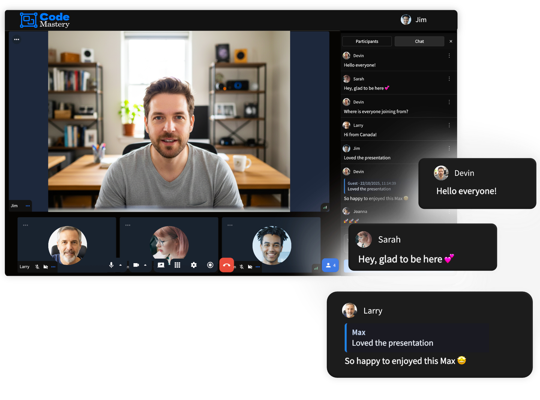 Live chat feature screenshot