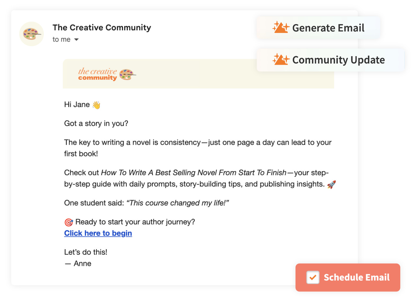 Email marketing screenshot