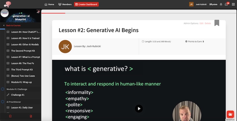 Real-life AI course example