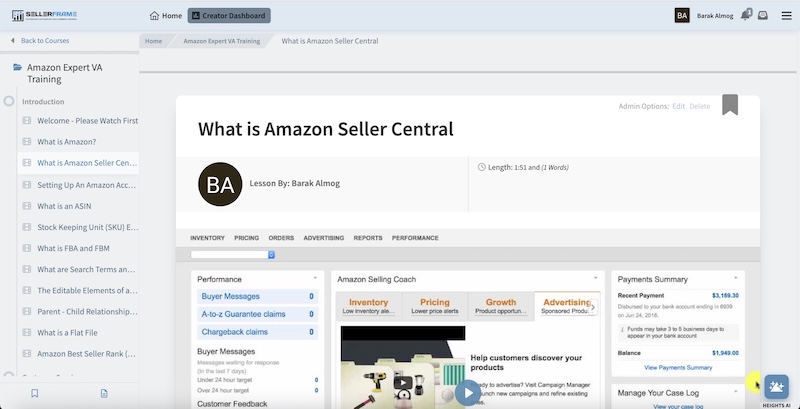 Real-life Amazon FBA course example