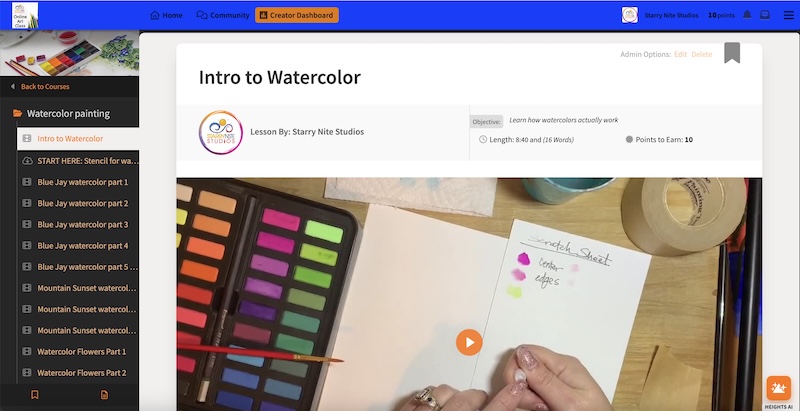 Real-life animation course example