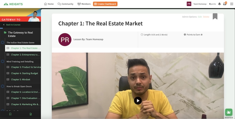 Real-life real estate course example