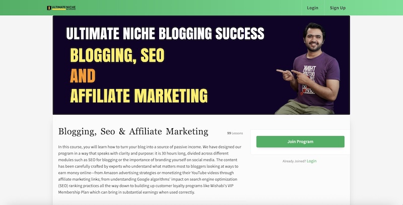 Real-life affiliate marketing course example