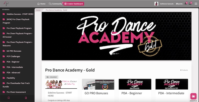 Real-life dancing course example