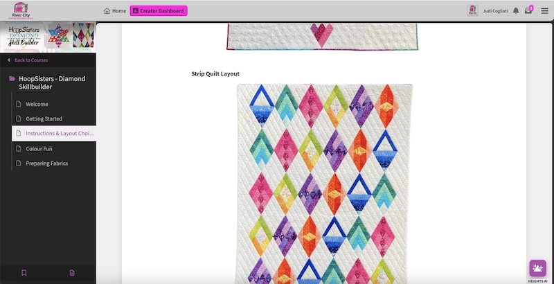 Real-life embroidery course example