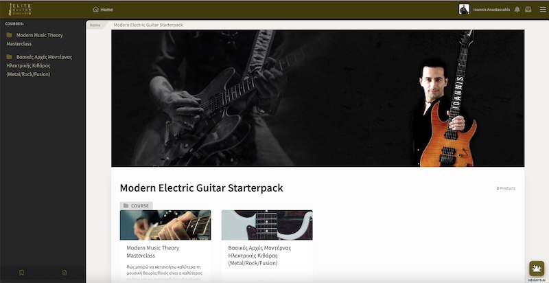 Real-life guitar course example