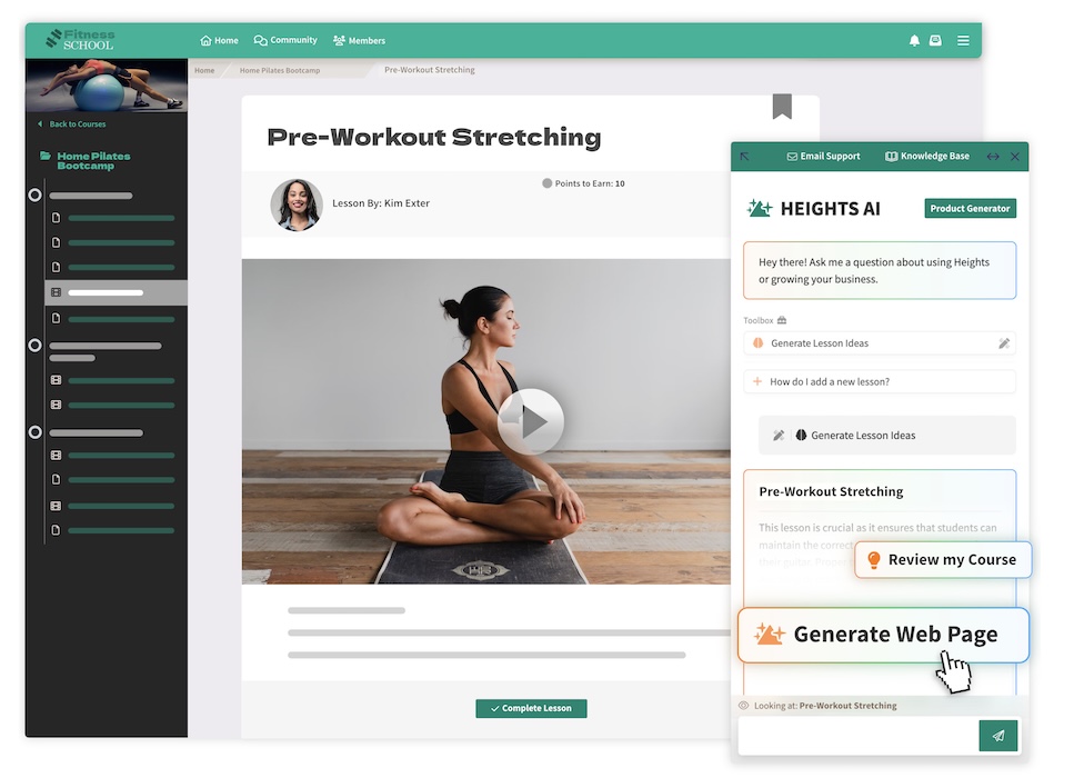 Yoga online course example