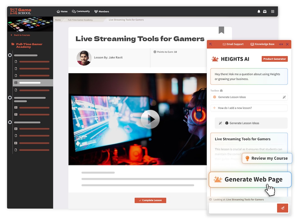 Gaming online course example