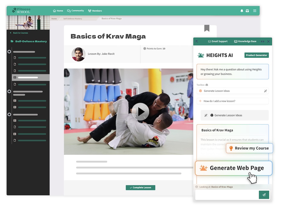 Martial Arts online course example