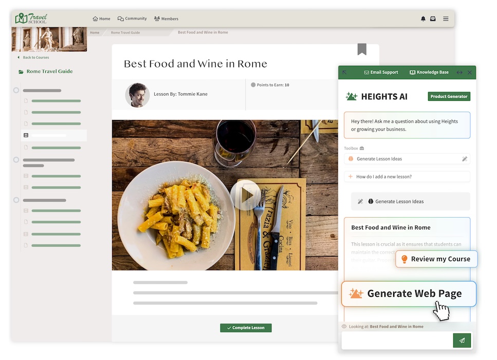 Traveling online course example