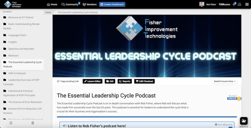 Real-life leadership course example