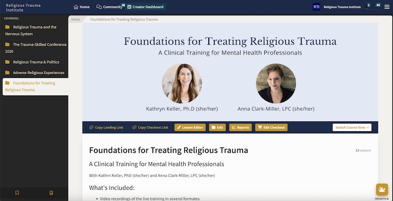 Real-life spirituality course example