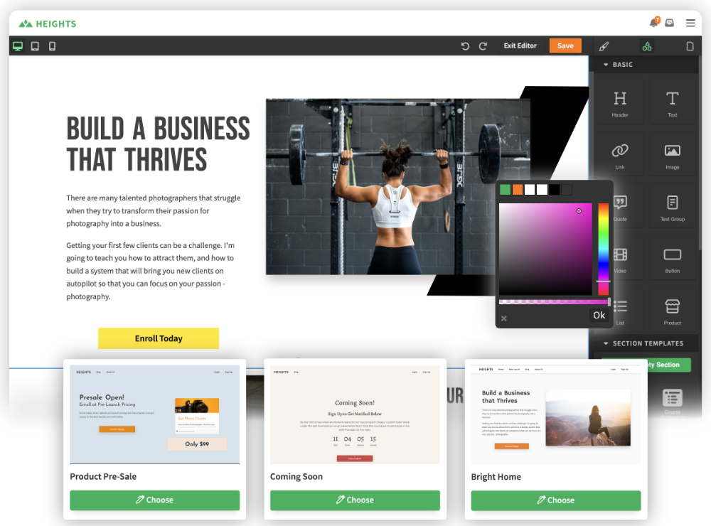 Website builder Heights Platform